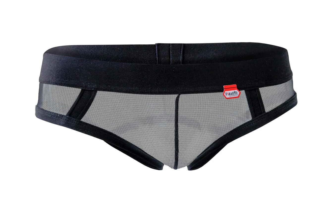 Bekleidung_Pikante_Herrenunterwäsche Pikante PIK 1091 Strapazierfähige Mesh-Slip Farbe Schwarz