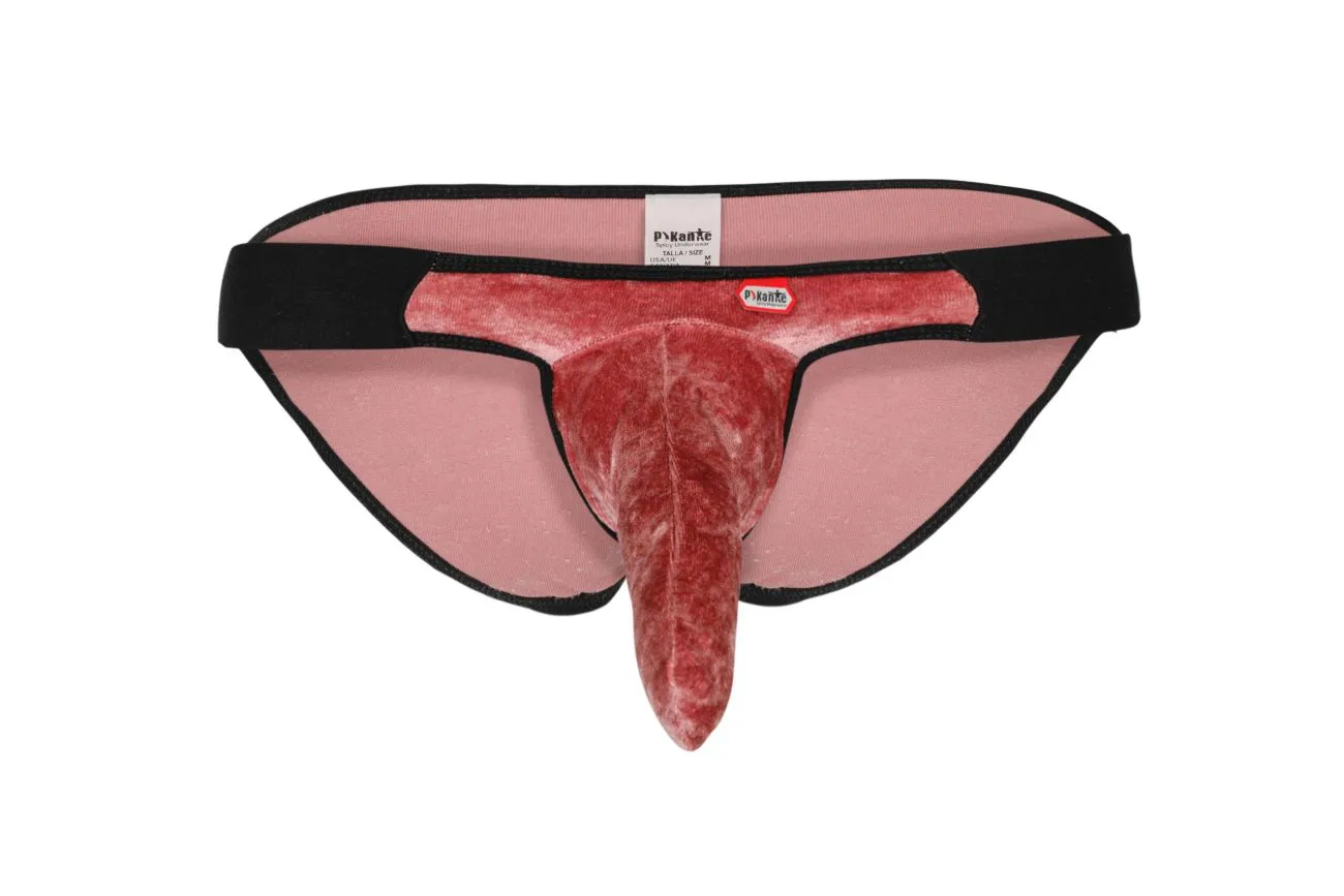 Bekleidung_Pikante_Herrenunterwäsche Pikante PIK 1098 Versteckter Samt-Bikini Farbe Rosa