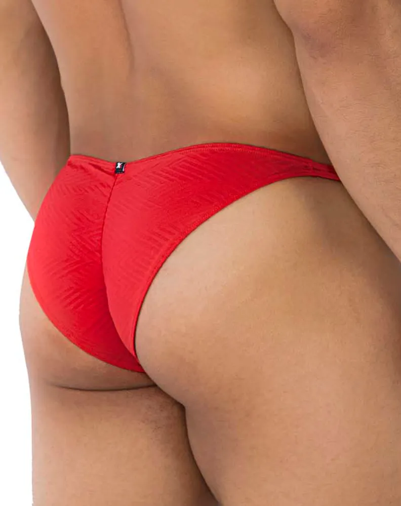 Clothing_Xtremen_Herrenunterwäsche Xtremen 91192 Jacquard-Bikini Rot