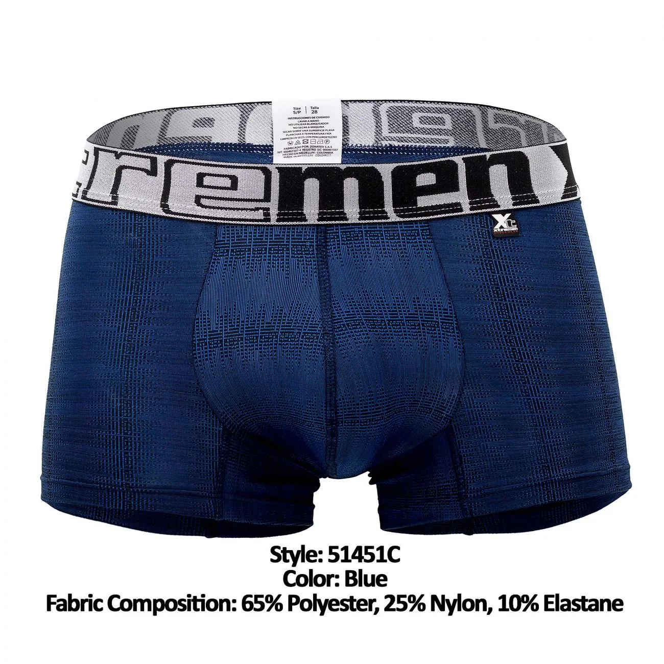 Clothing_Xtremen_Unterwäsche Xtremen 51451C Geometrischer Jacquard-Trunk Farbe Blau