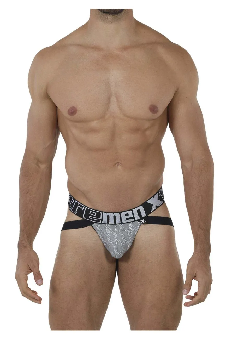 Clothing_Xtremen_Unterwäsche Xtremen 91069 Mikrofaser-Jacquard-Jockstrap Farbe Grau