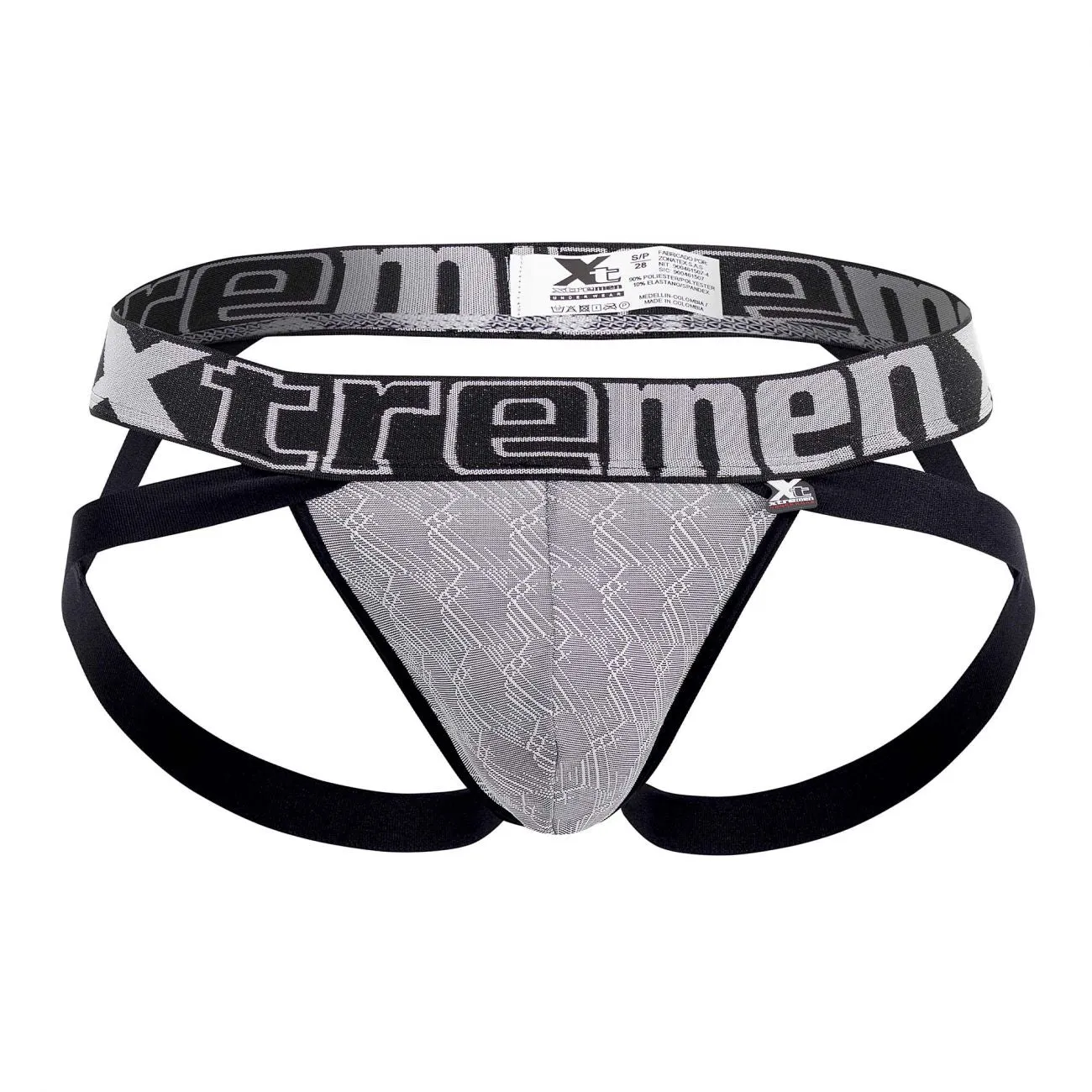 Clothing_Xtremen_Unterwäsche Xtremen 91069 Mikrofaser-Jacquard-Jockstrap Farbe Grau