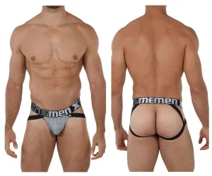 Clothing_Xtremen_Underwear Xtremen 91069 Microfiber Jacquard Jockstrap Color Gray