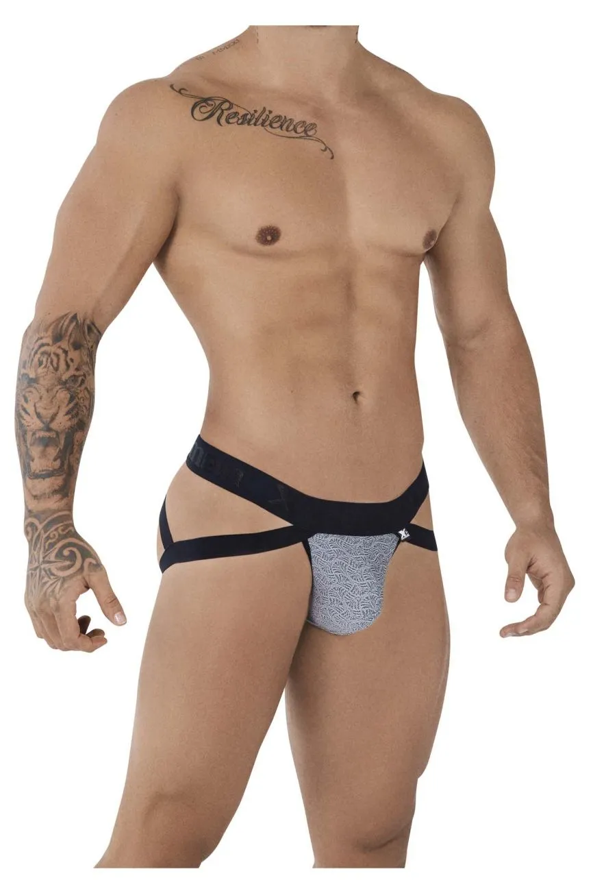 Clothing_Xtremen_Unterwäsche Xtremen 91085 Mikrofaser-Jacquard-Jockstrap Farbe Grau