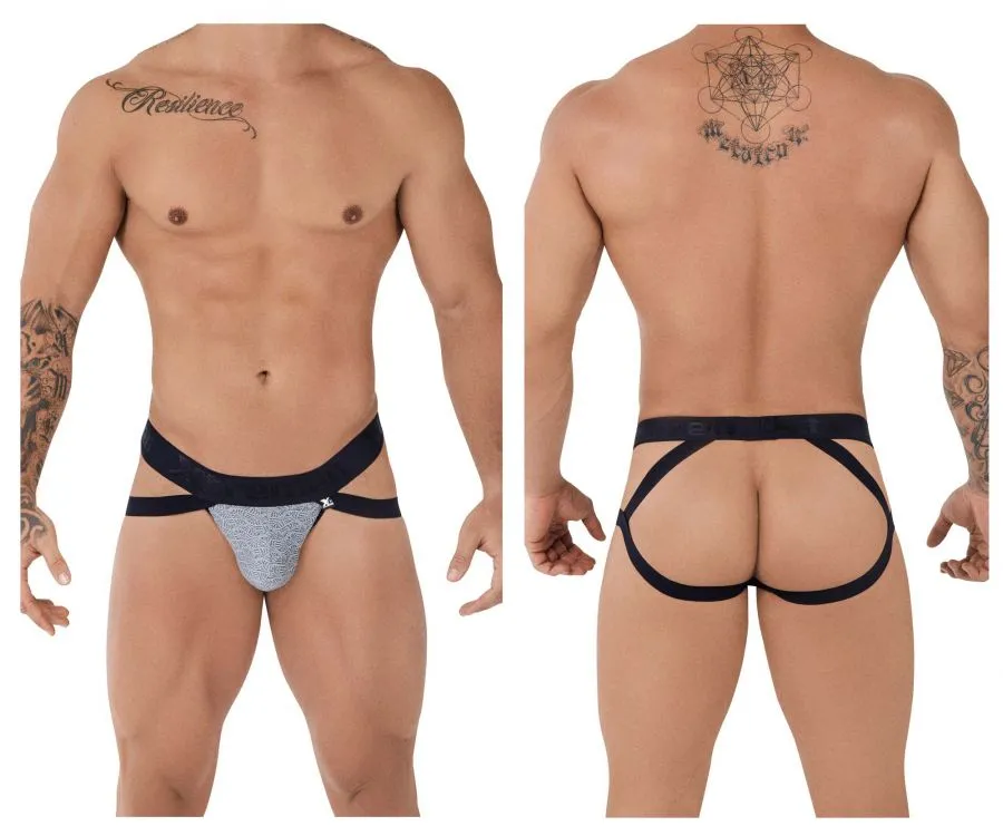 Clothing_Xtremen_Unterwäsche Xtremen 91085 Mikrofaser-Jacquard-Jockstrap Farbe Grau