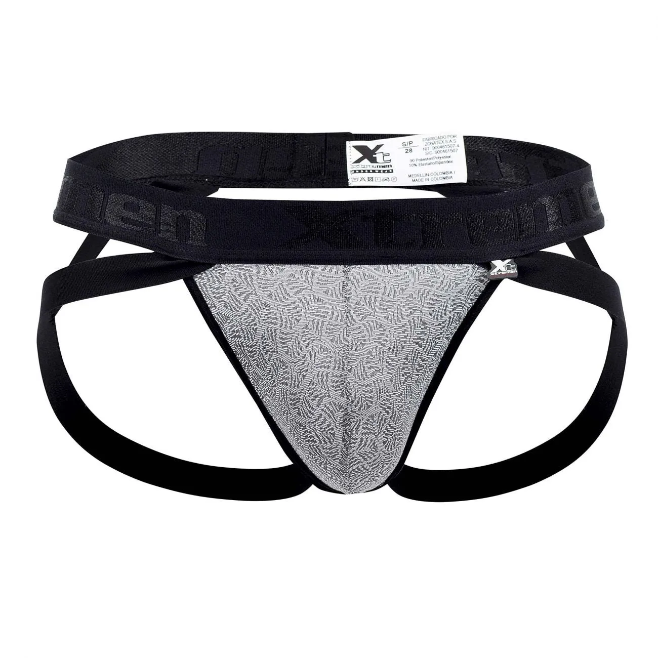 Clothing_Xtremen_Unterwäsche Xtremen 91085 Mikrofaser-Jacquard-Jockstrap Farbe Grau