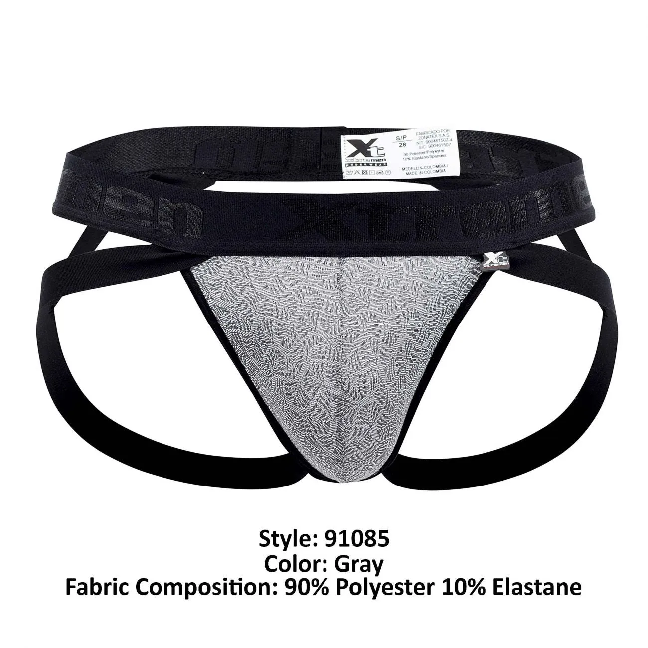 Clothing_Xtremen_Unterwäsche Xtremen 91085 Mikrofaser-Jacquard-Jockstrap Farbe Grau