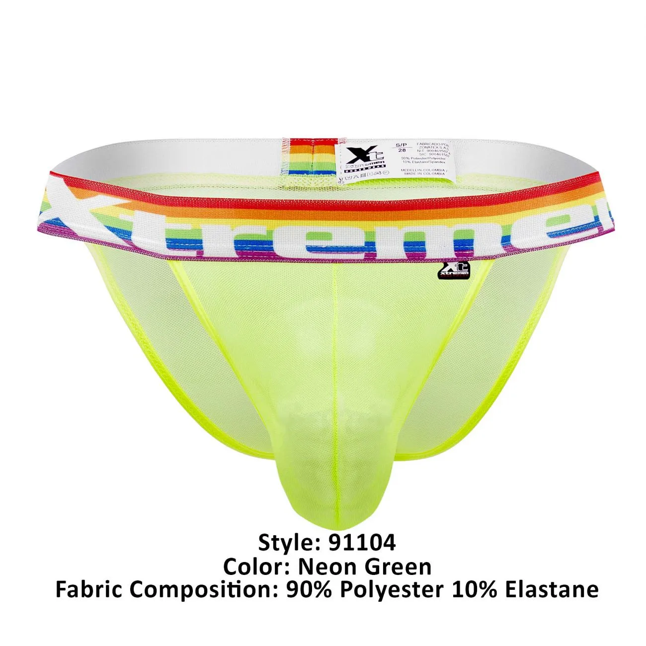 Clothing_Xtremen_Unterwäsche Xtremen 91104 Pride Mesh Bikini Farbe Neon Grün