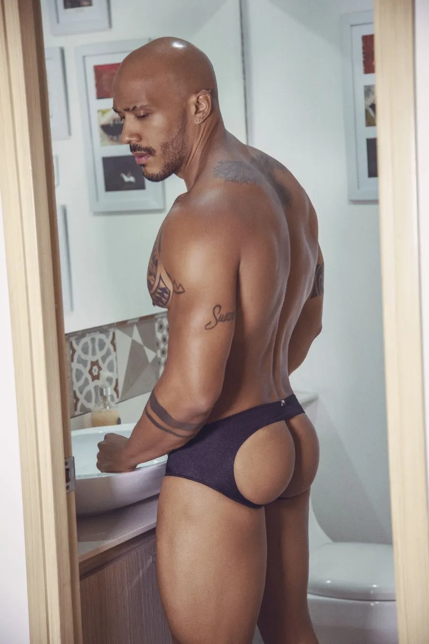 Clothing_Xtremen_Unterwäsche Xtremen 91111 Super Glanz Jockstrap Farbe Schwarz