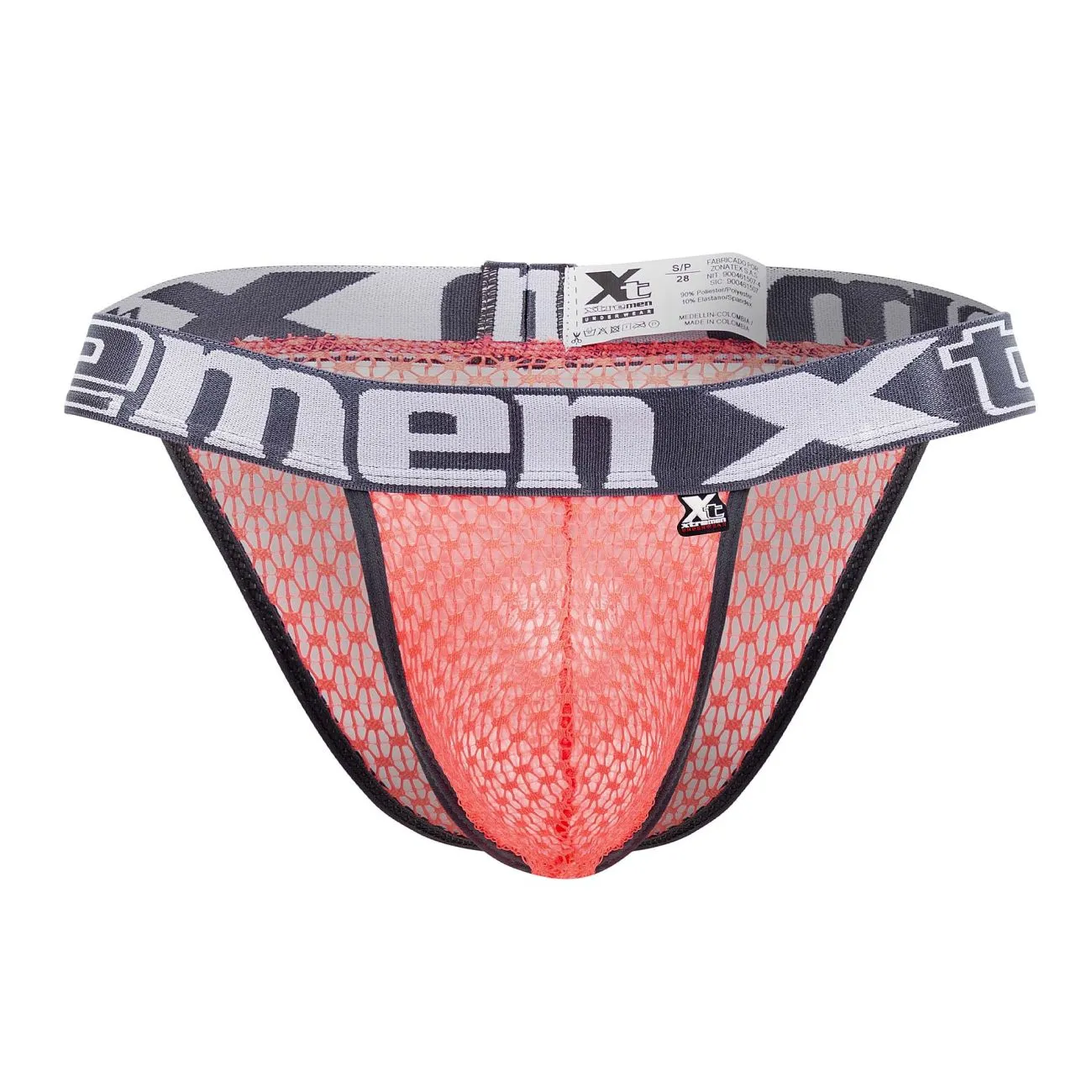 Clothing_Xtremen_Unterwäsche Xtremen 91117 Spitzen-Bikini Farbe Koralle
