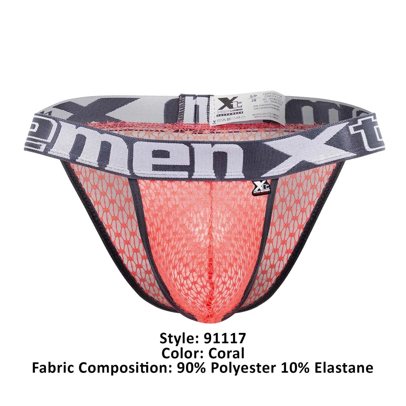 Clothing_Xtremen_Unterwäsche Xtremen 91117 Spitzen-Bikini Farbe Koralle