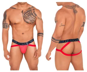 Clothing_Xtremen_Underwear Xtremen 91128 Snake print Jockstrap Color Red