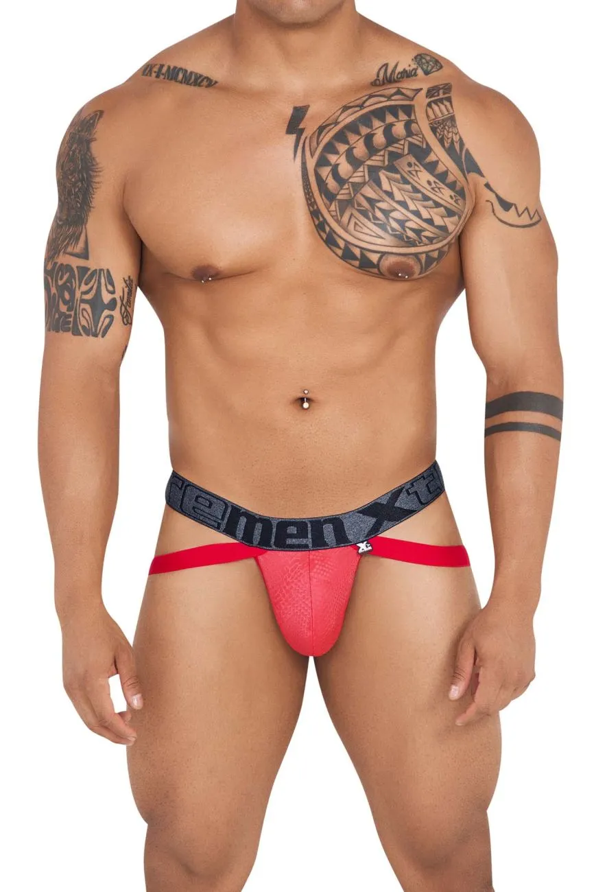Clothing_Xtremen_Unterhose Xtremen 91128 Schlangenmuster Jockstrap Farbe Rot