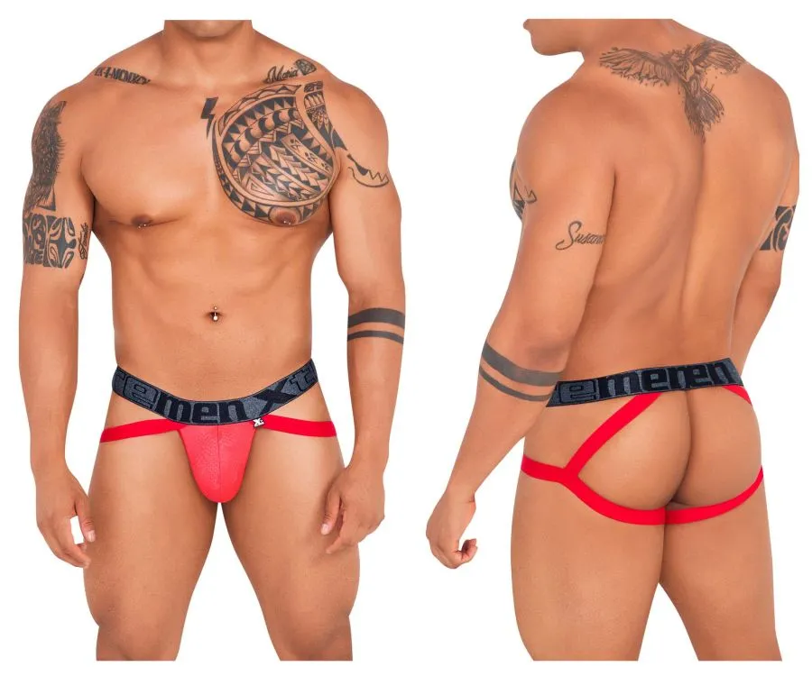 Clothing_Xtremen_Unterhose Xtremen 91128 Schlangenmuster Jockstrap Farbe Rot