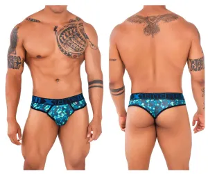 Clothing_Xtremen_Underwear Xtremen 91131 Printed Thongs Color Green