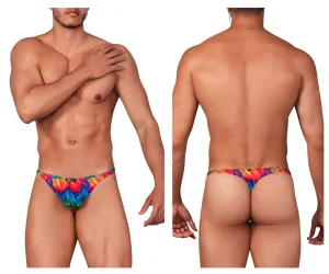 Clothing_Xtremen_Underwear Xtremen 91146 Printed Microfiber Thongs Color Rainbow Prism