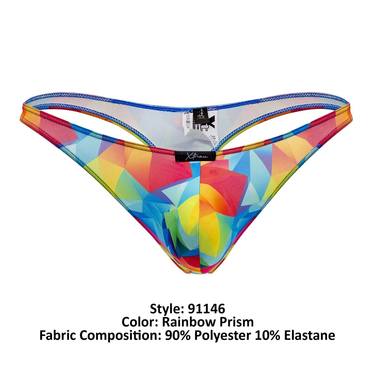 Clothing_Xtremen_Unterwäsche Xtremen 91146 Bedruckte Mikrofaser-Tangas Farbe Regenbogenprisma