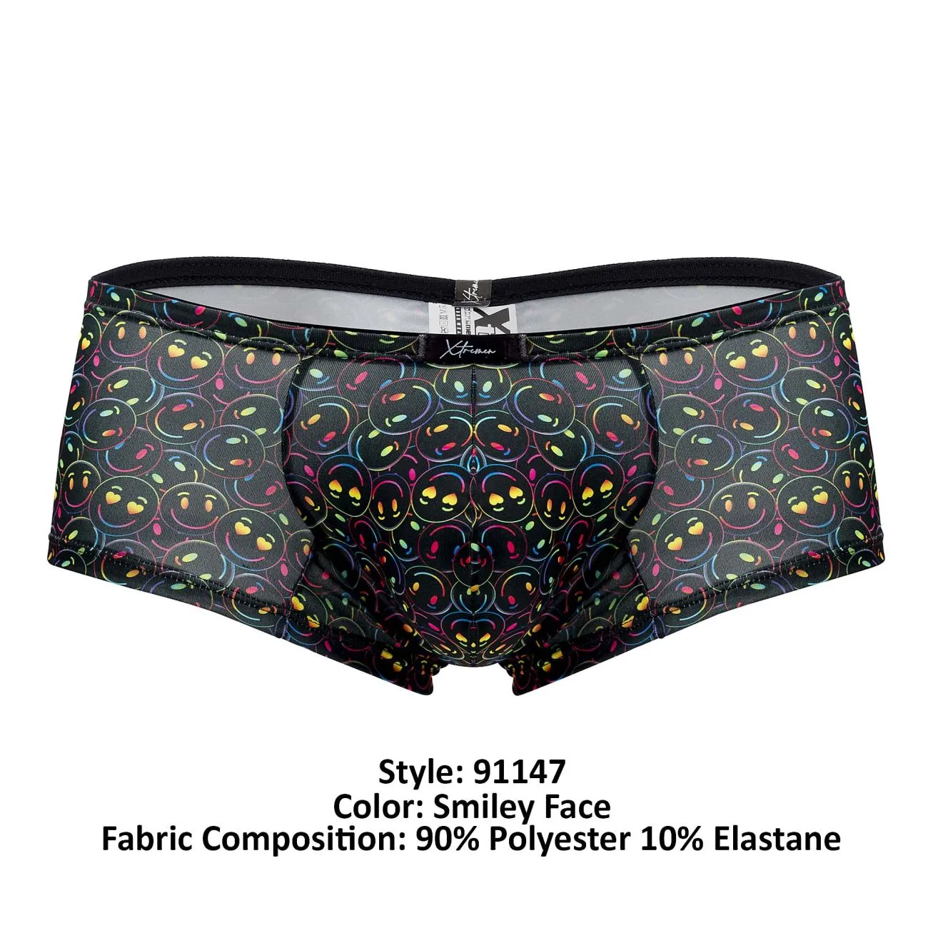 Clothing_Xtremen_Unterwäsche Xtremen 91147 Bedruckte Mikrofaser-Boxershorts Farbe Smiley-Gesicht