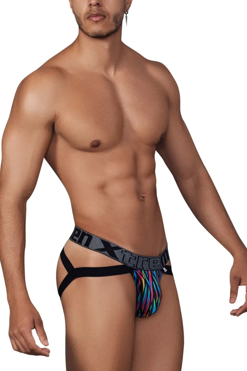 Clothing_Xtremen_Unterhose Xtremen 91148 Bedruckter Mikrofaser-Suspensorium Farbe Disco-Zebra