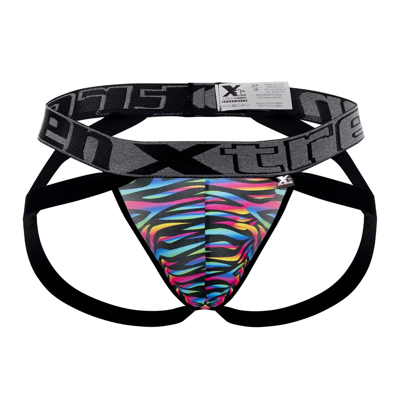 Clothing_Xtremen_Unterhose Xtremen 91148 Bedruckter Mikrofaser-Suspensorium Farbe Disco-Zebra