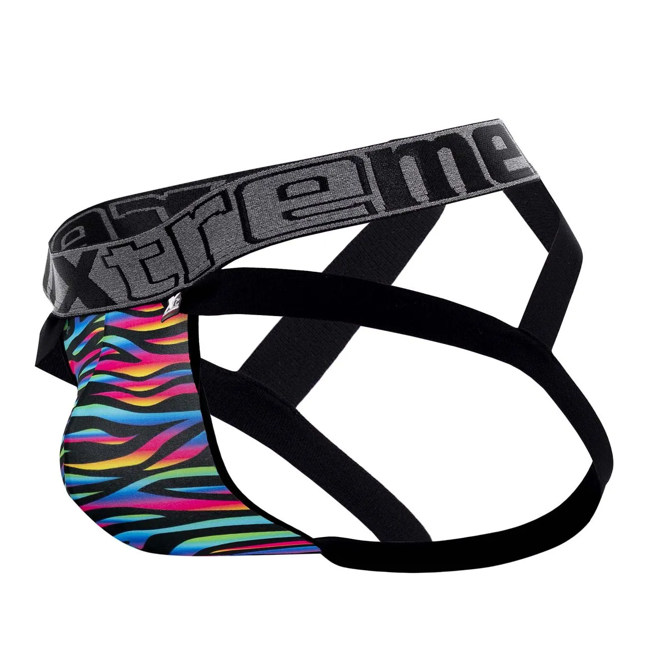 Clothing_Xtremen_Unterhose Xtremen 91148 Bedruckter Mikrofaser-Suspensorium Farbe Disco-Zebra