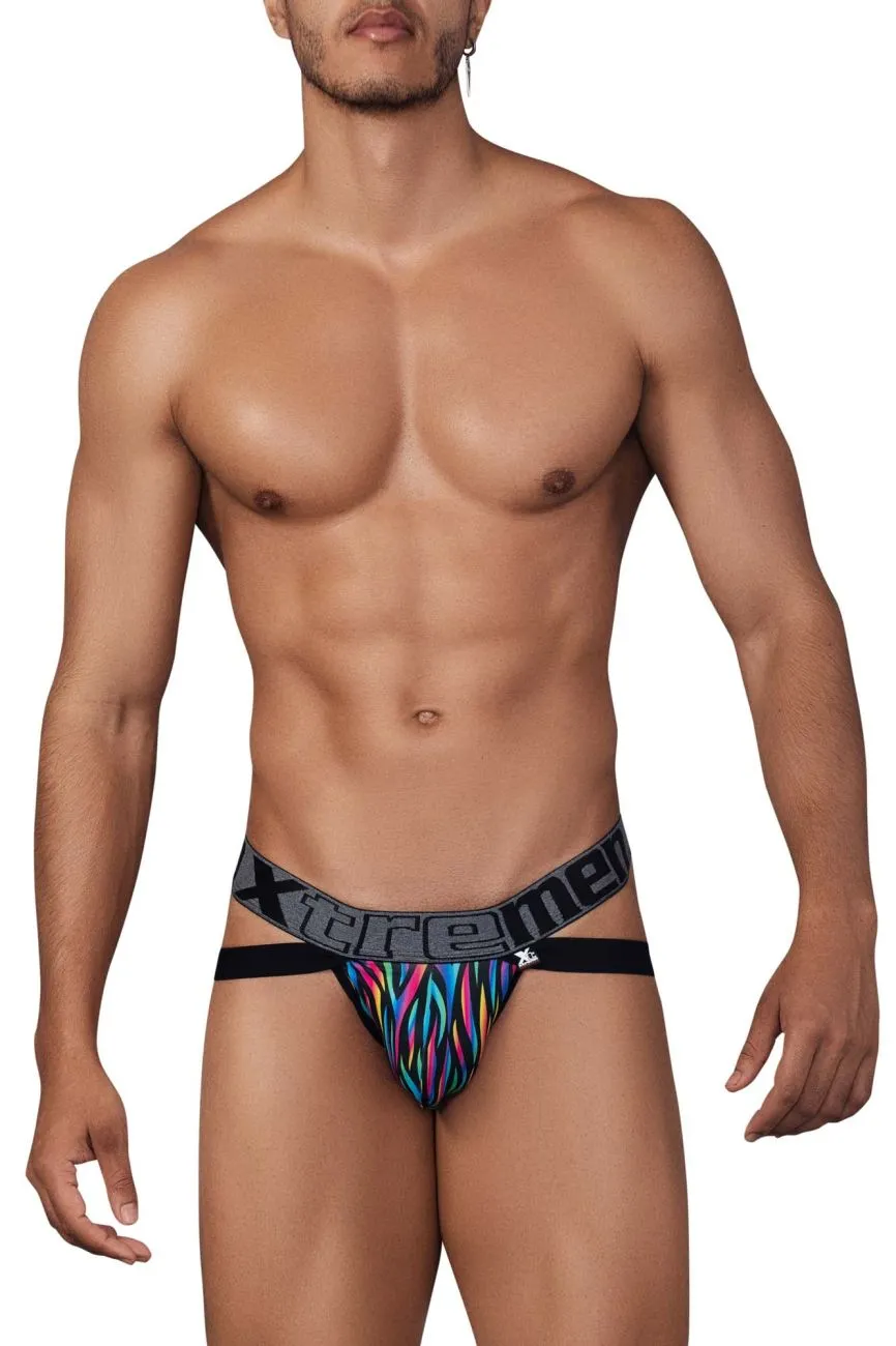 Clothing_Xtremen_Unterhose Xtremen 91148 Bedruckter Mikrofaser-Suspensorium Farbe Disco-Zebra