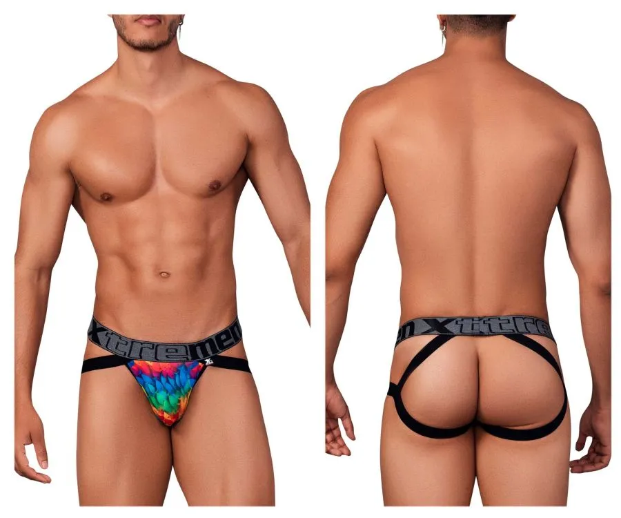 Clothing_Xtremen_Unterhose Xtremen 91148 Bedruckter Mikrofaser-Jockstrap Farbe Regenbogenfisch
