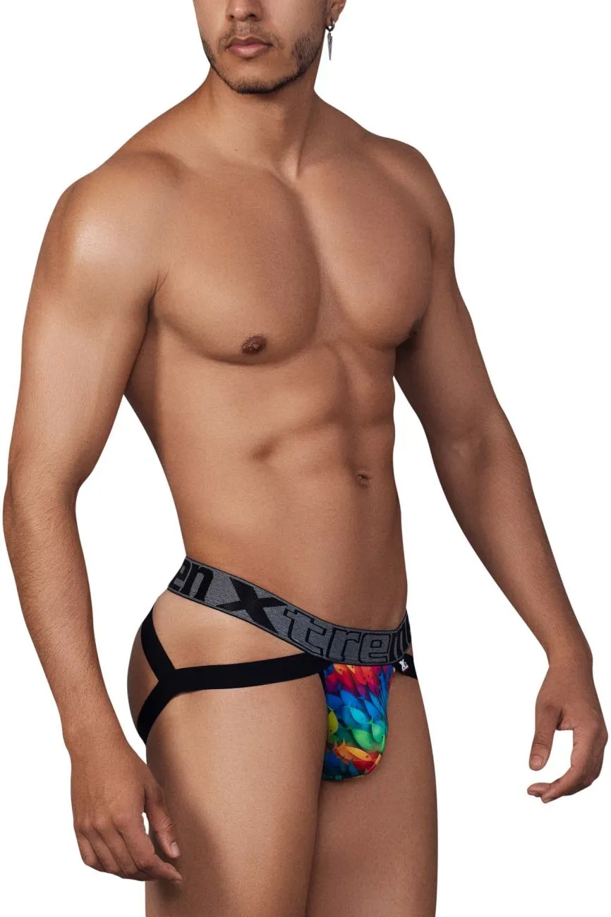 Clothing_Xtremen_Unterhose Xtremen 91148 Bedruckter Mikrofaser-Jockstrap Farbe Regenbogenfisch