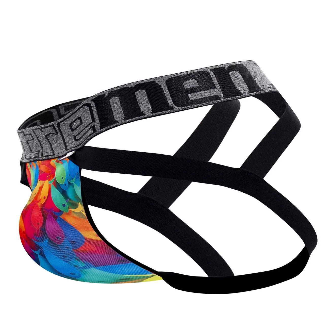 Clothing_Xtremen_Unterhose Xtremen 91148 Bedruckter Mikrofaser-Jockstrap Farbe Regenbogenfisch