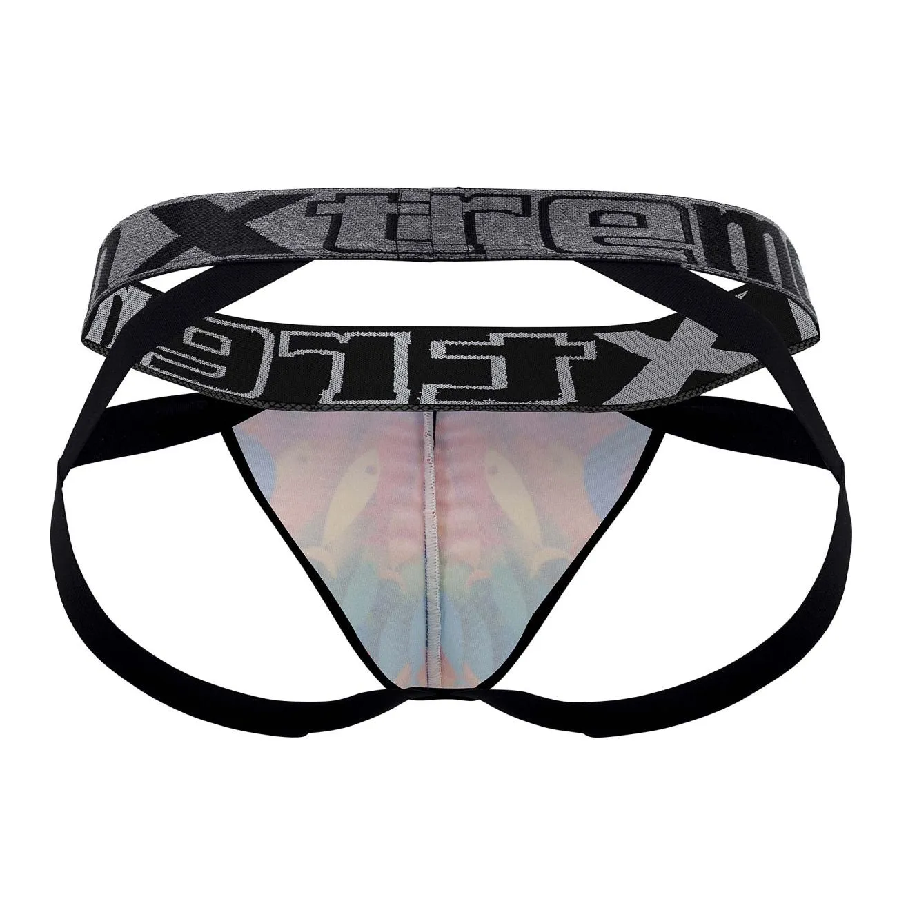 Clothing_Xtremen_Unterhose Xtremen 91148 Bedruckter Mikrofaser-Jockstrap Farbe Regenbogenfisch