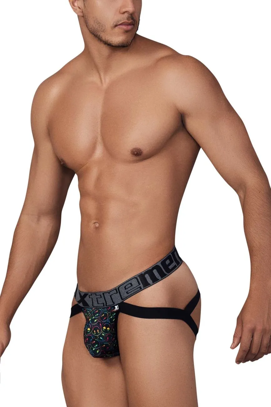 Clothing_Xtremen_Unterwäsche Xtremen 91148 Bedruckter Mikrofaser-Jockstrap Farbe Smiley-Gesicht