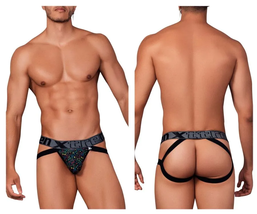 Clothing_Xtremen_Unterwäsche Xtremen 91148 Bedruckter Mikrofaser-Jockstrap Farbe Smiley-Gesicht