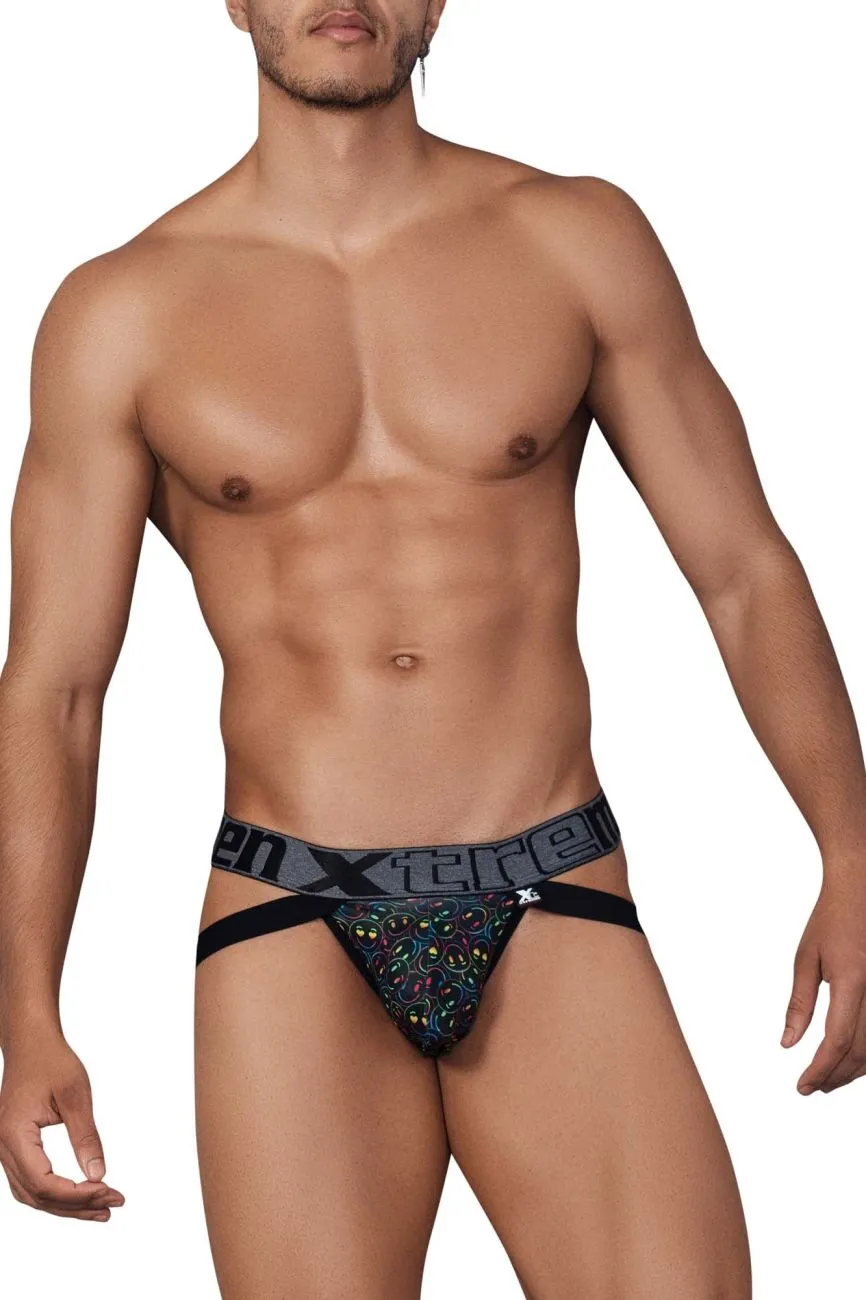 Clothing_Xtremen_Unterwäsche Xtremen 91148 Bedruckter Mikrofaser-Jockstrap Farbe Smiley-Gesicht