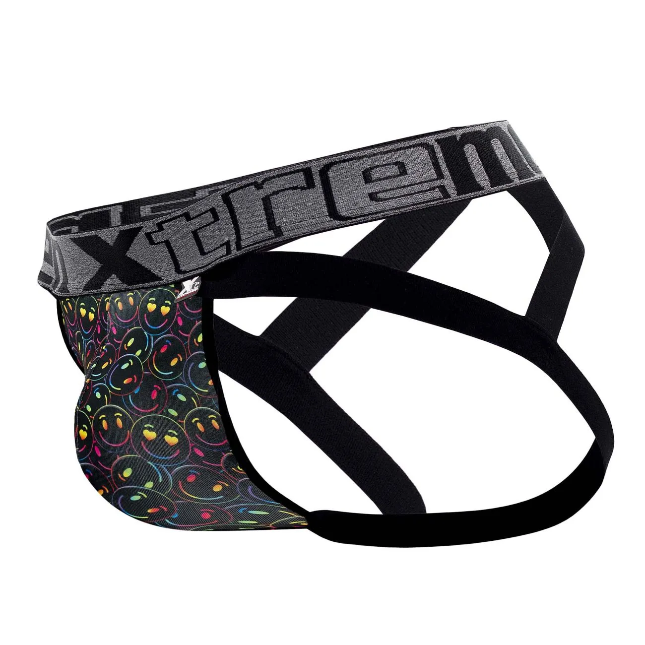 Clothing_Xtremen_Unterwäsche Xtremen 91148 Bedruckter Mikrofaser-Jockstrap Farbe Smiley-Gesicht
