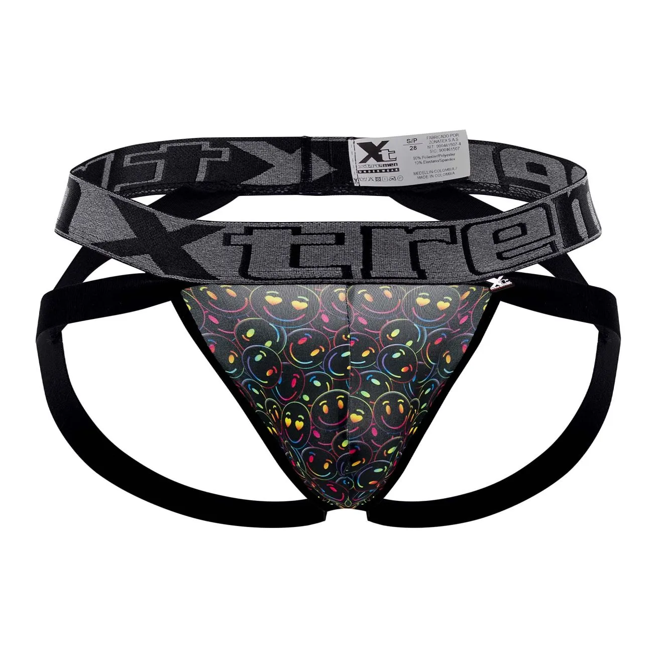 Clothing_Xtremen_Unterwäsche Xtremen 91148 Bedruckter Mikrofaser-Jockstrap Farbe Smiley-Gesicht