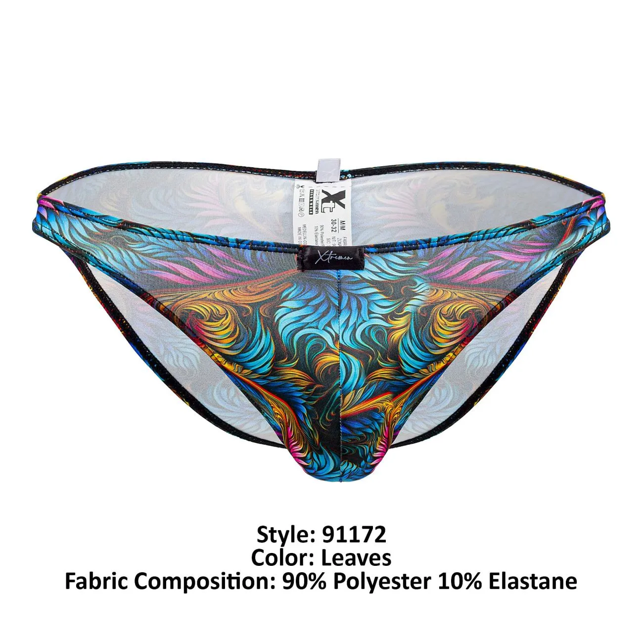 Clothing_Xtremen_Unterwäsche Xtremen 91172 Bedruckter Bikini Farbe Blätter