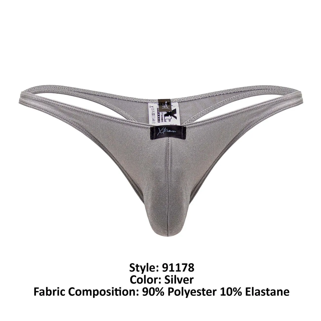 Clothing_Xtremen_Unterwäsche Xtremen 91178 Mikrofaser-Tangas Farbe Silber