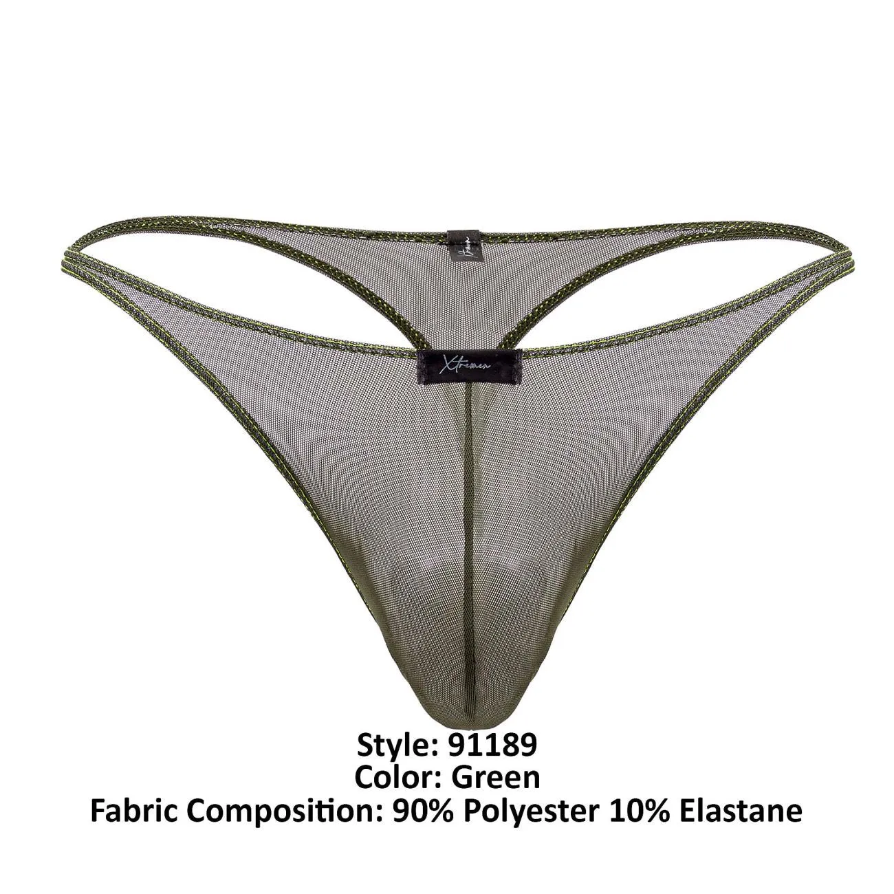 Clothing_Xtremen_Unterwäsche Xtremen 91189 Tüll Mesh Tangas Farbe Grün