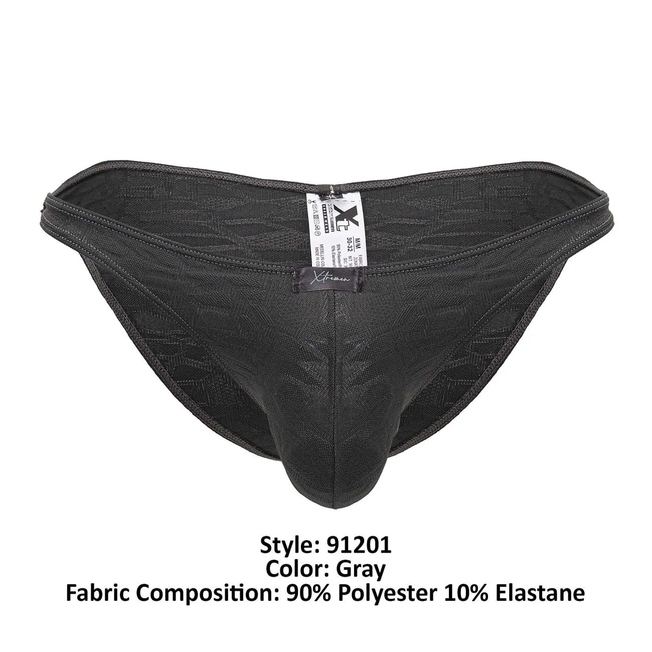 Clothing_Xtremen_Unterwäsche Xtremen 91201 Jacquard-Bikini Farbe Grau