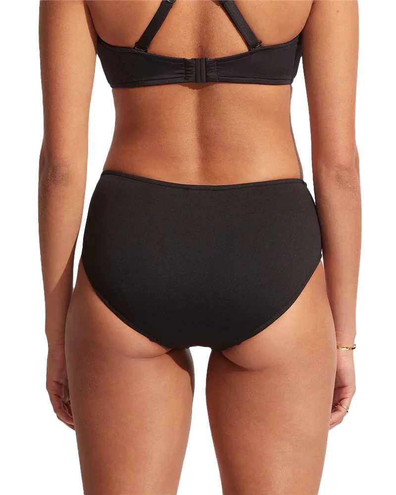 Collective Gathered Front Retro Bikini-Höschen in Schwarz