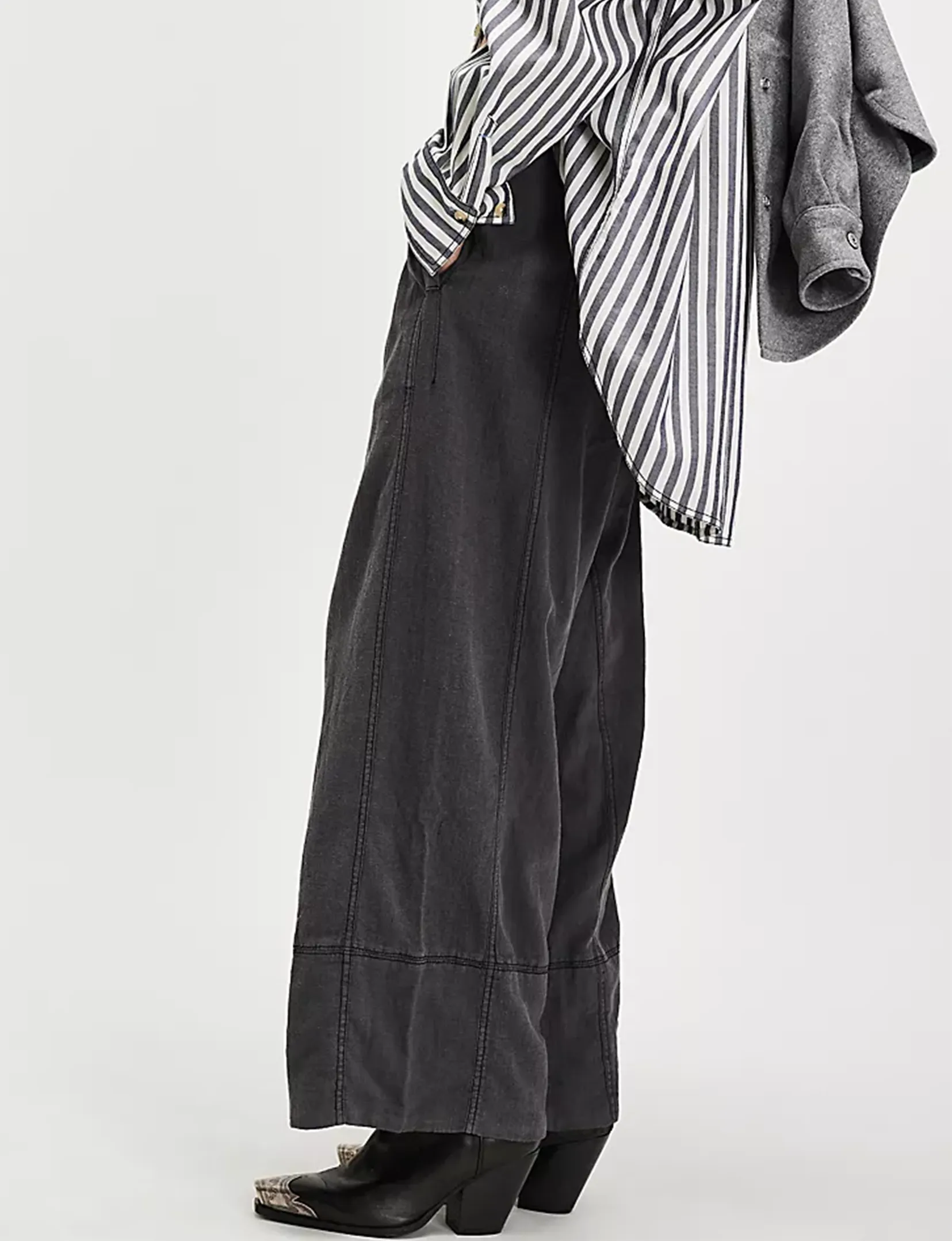 Days End Leinen-Zieh-Hose, Schwarze Kleidung_free-people