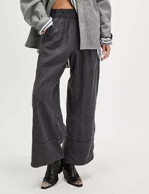 Days End Leinen-Zieh-Hose, Schwarze Kleidung_free-people