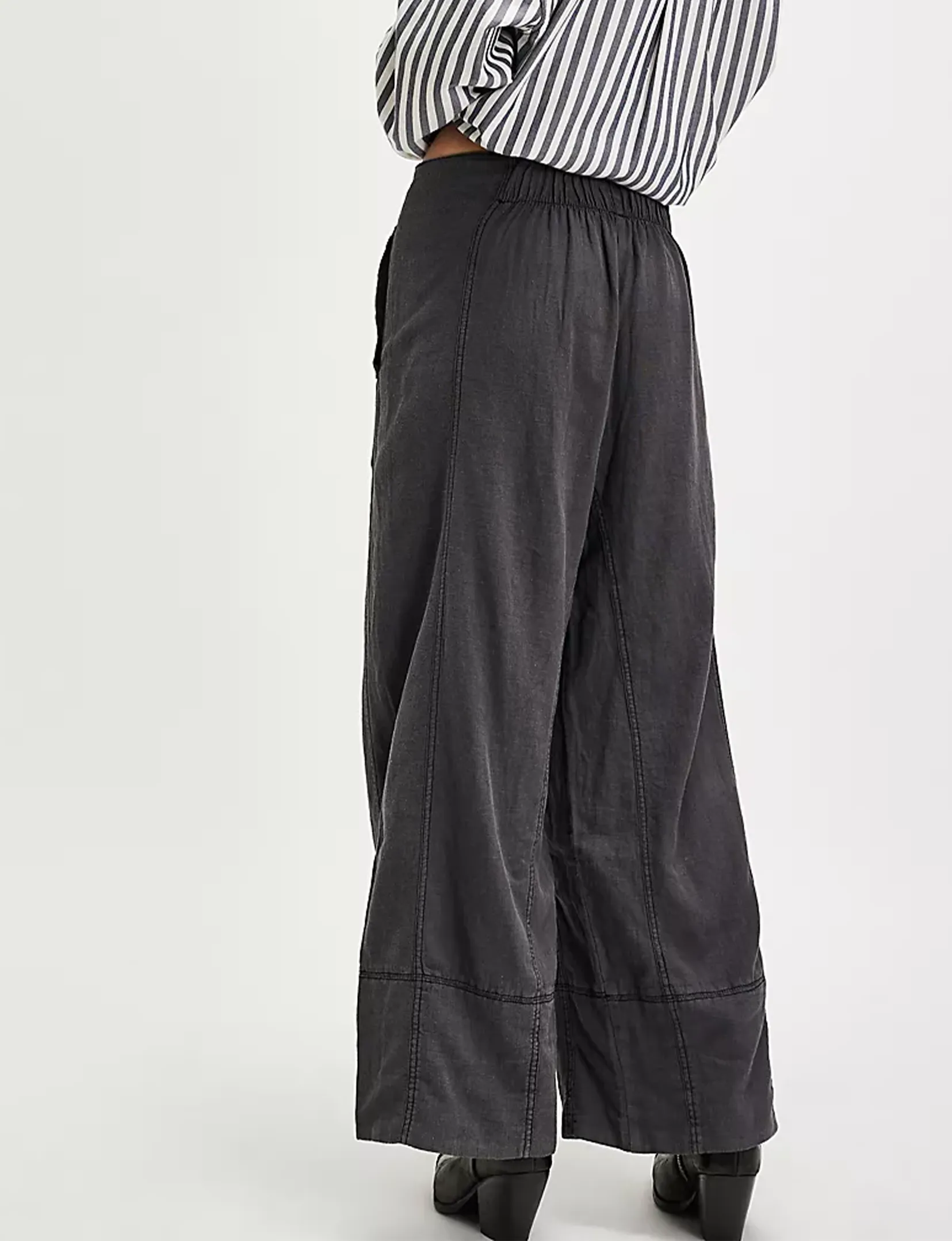 Days End Leinen-Zieh-Hose, Schwarze Kleidung_free-people