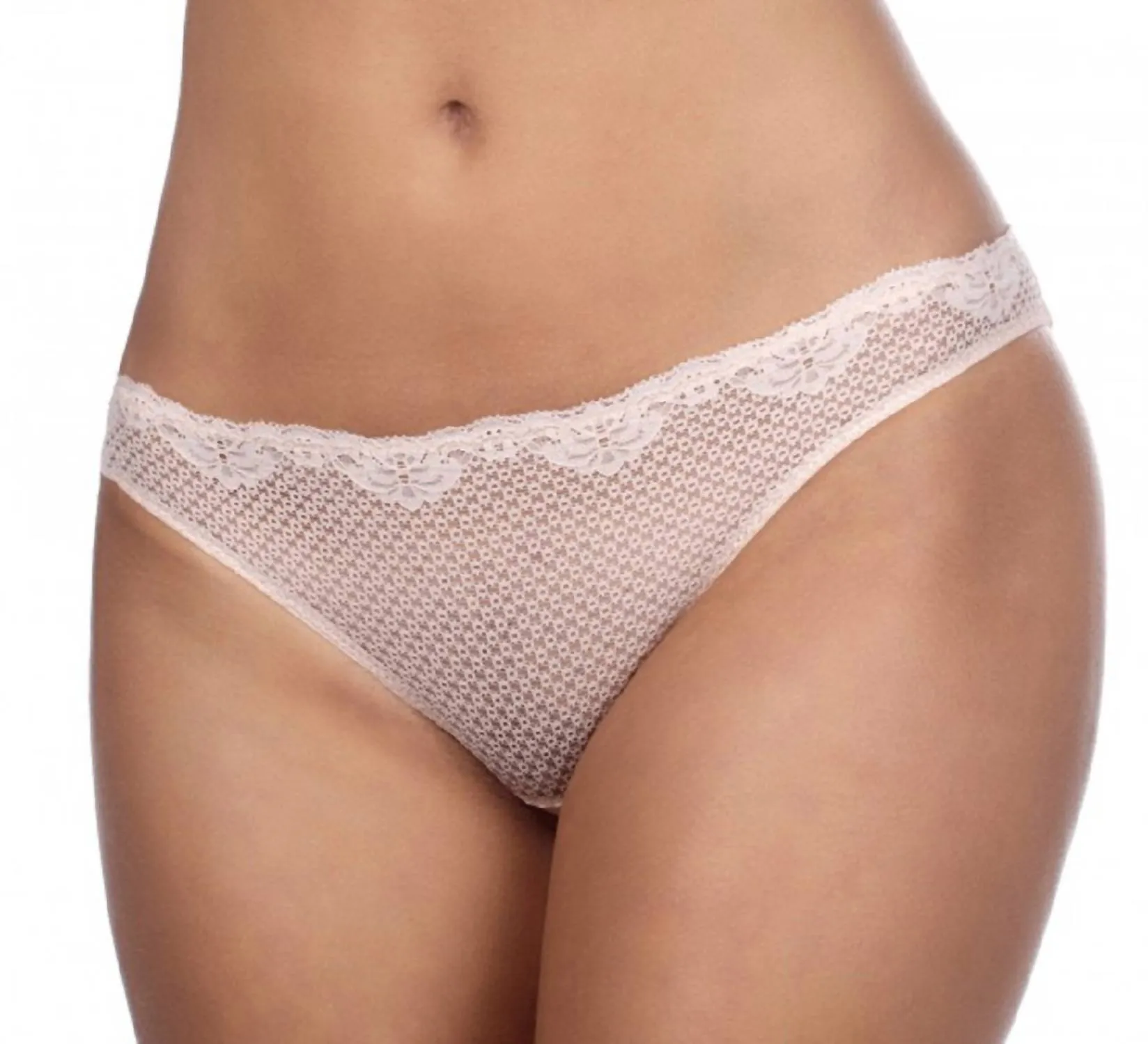 Duett-Spitzen-Bikini mit niedrigem Ausschnitt in Nude