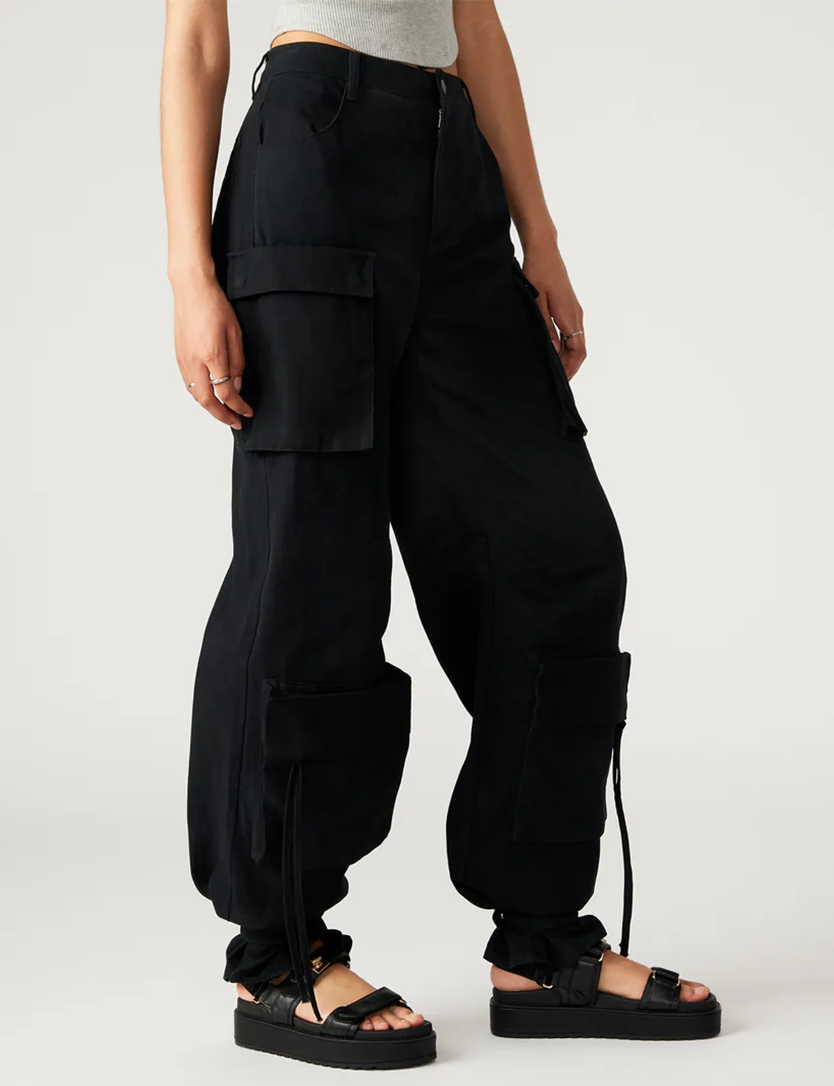 Duo Utility Cargo Hose, Schwarz Kleidung_steve-madden