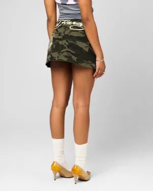Ed Hardy Damen Denim Minirock Woodland Camo
