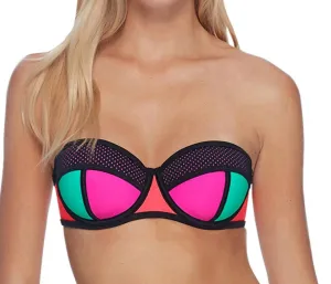 Fame Demi-Büsten-Bandeau-Bikini-Oberteil mit Unterbrustbügel in BDG Borderline