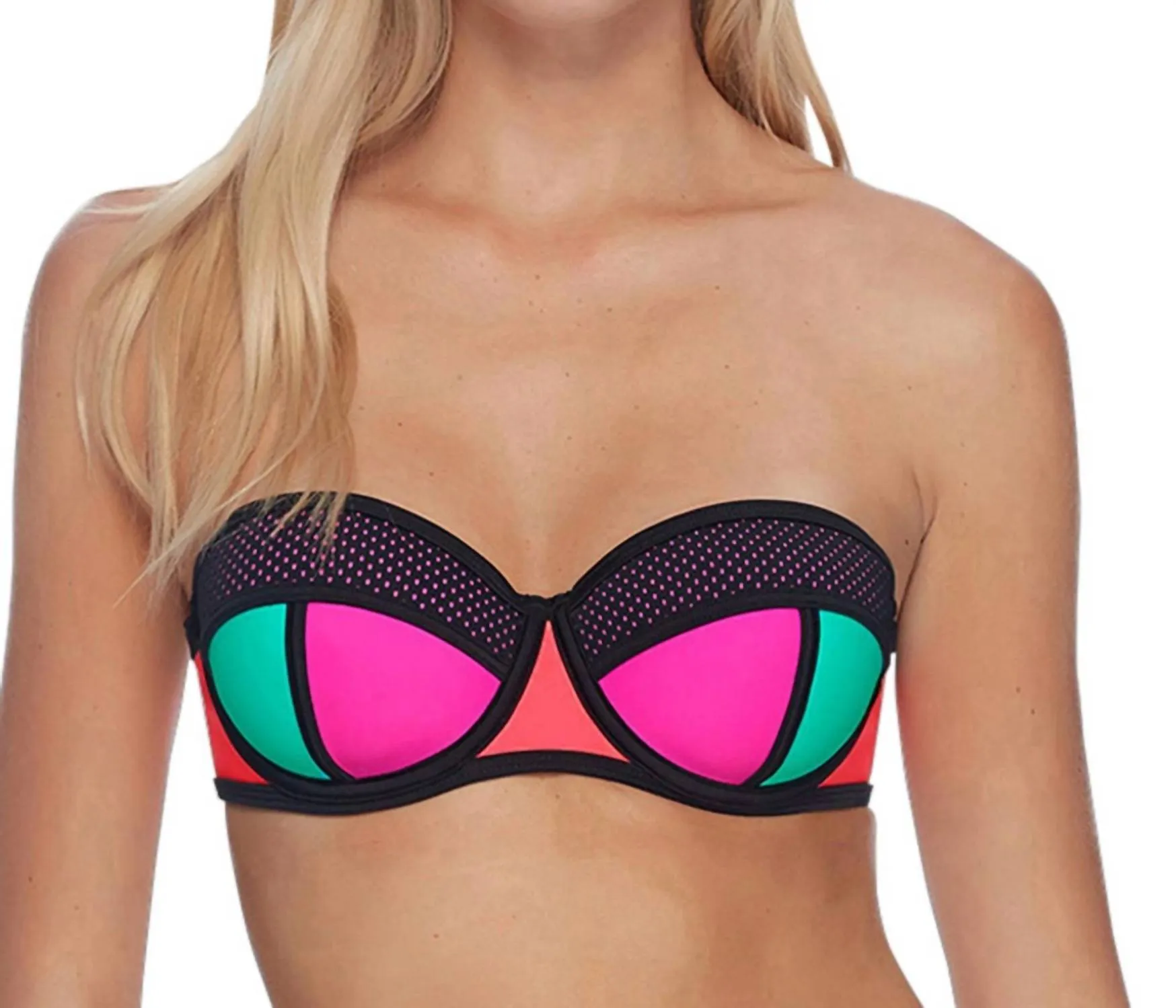 Fame Demi-Büsten-Bandeau-Bikini-Oberteil mit Unterbrustbügel in BDG Borderline