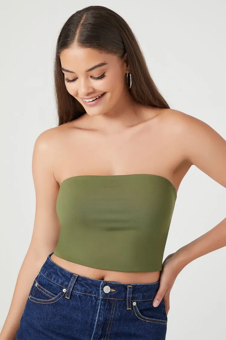 Forever 21 Damen Contour Cropped Röhren-Top Zypresse Forever 21