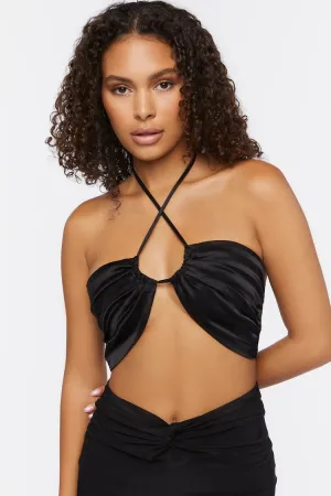 Forever 21 Damen Crisscross Träger-Bralette Schwarz Forever 21